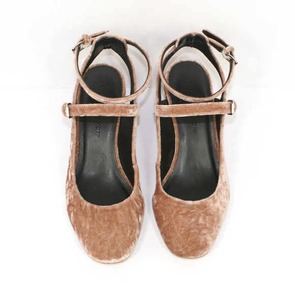 Rebecca Minkoff Mary Jane Pink Velvet Block Heels - Picture 3 of 6